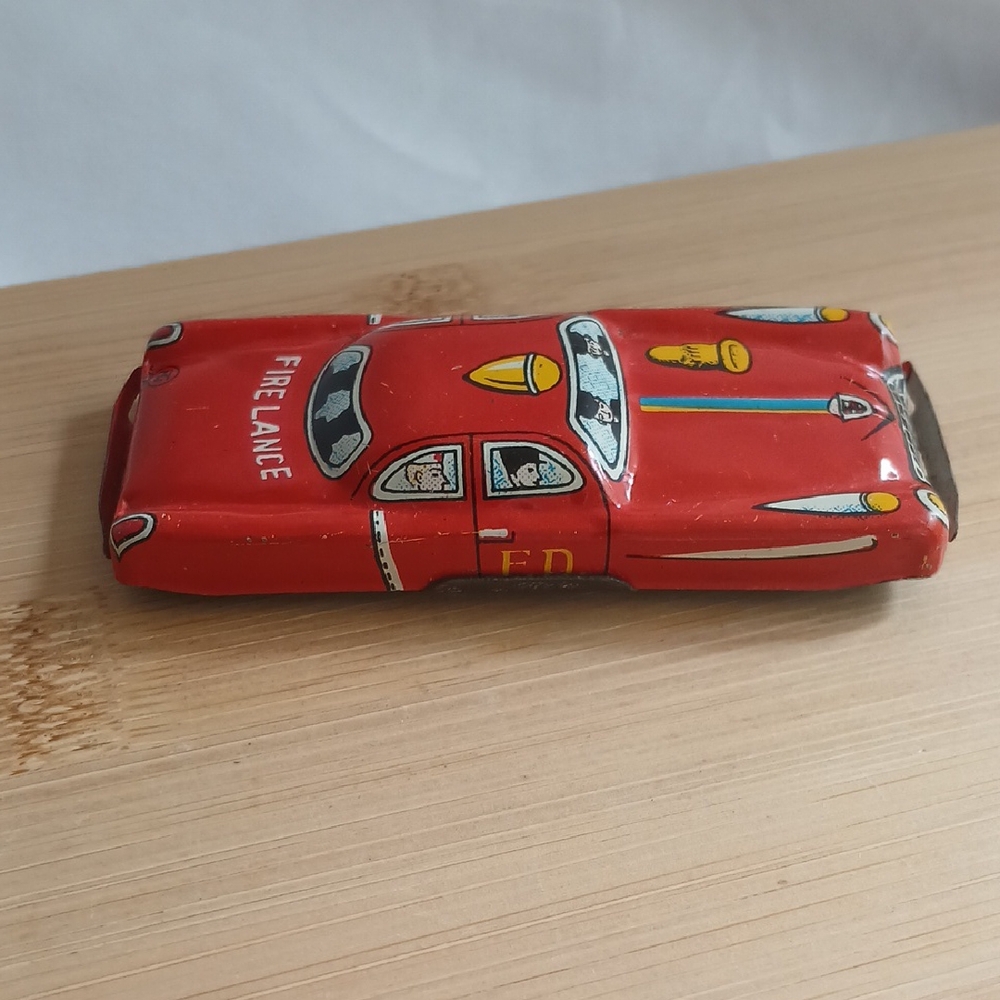 Vintage "Fire Lance" Fire Chief Tin Toy Car 50's-60's